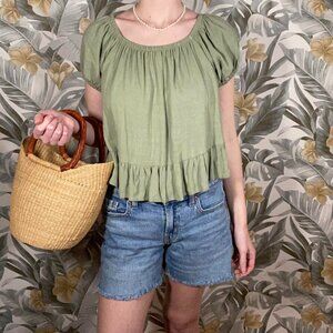 Green Cottage Core Spring Top